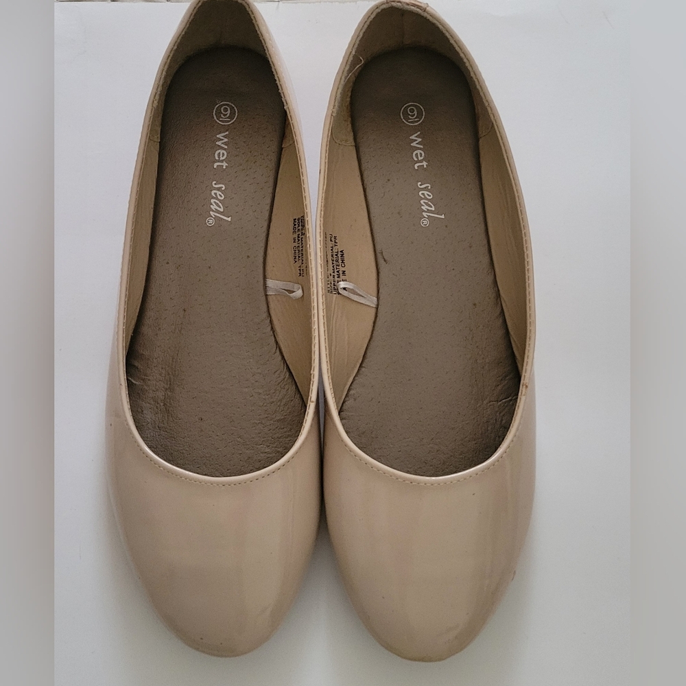 Wet Seal Nude Patent Ballet Flats
